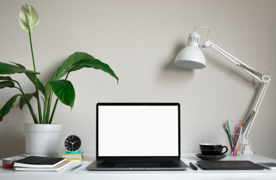 Laptop on a desk